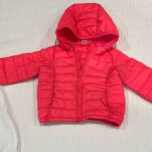 Bright Pink Baby GAP Puffer Jacket with Hood
